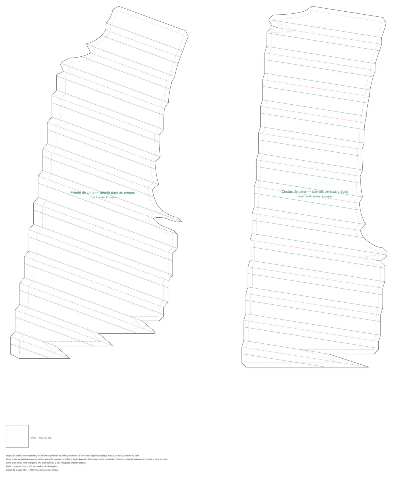 OFICINA2_03 — THE PLEATS OPENED · 13 AT THE FRONT, 13 AT THE BACK